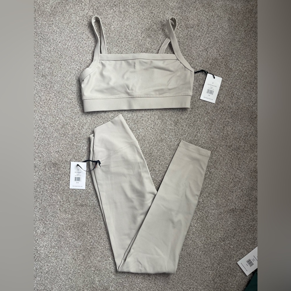 IVL Collective Ribbed Legging & Square Neck Sports Bra Set